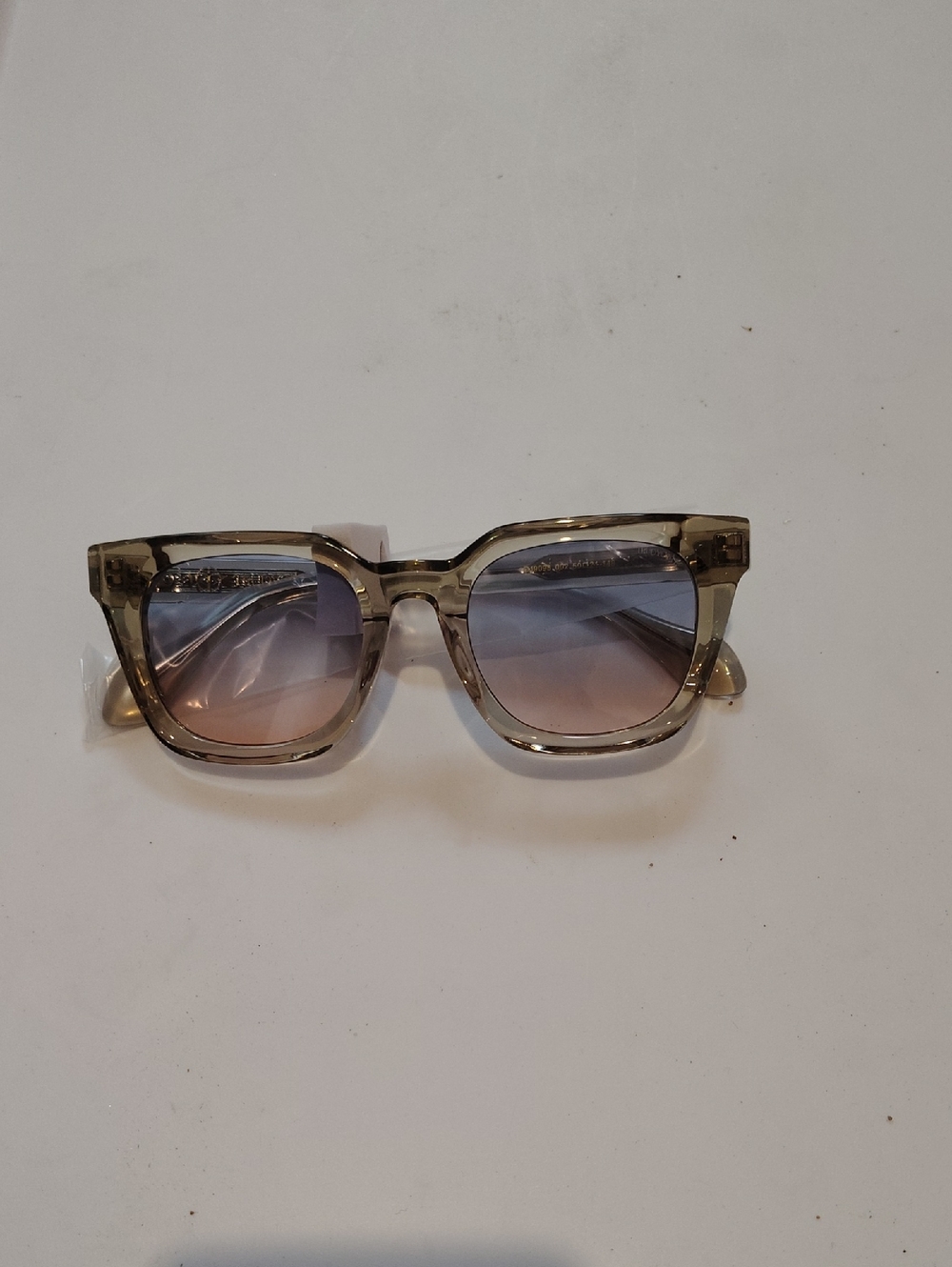 Gradient Lens Square Sunglasses - Transparent Taupe Frame
